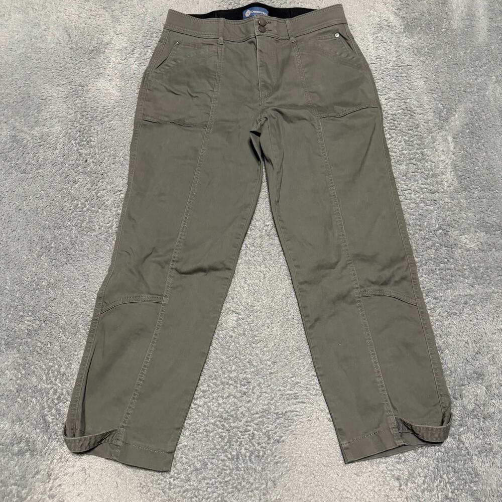 Democracy Pants Womens 12 (32x25.5) Green stretch Straight Cropped